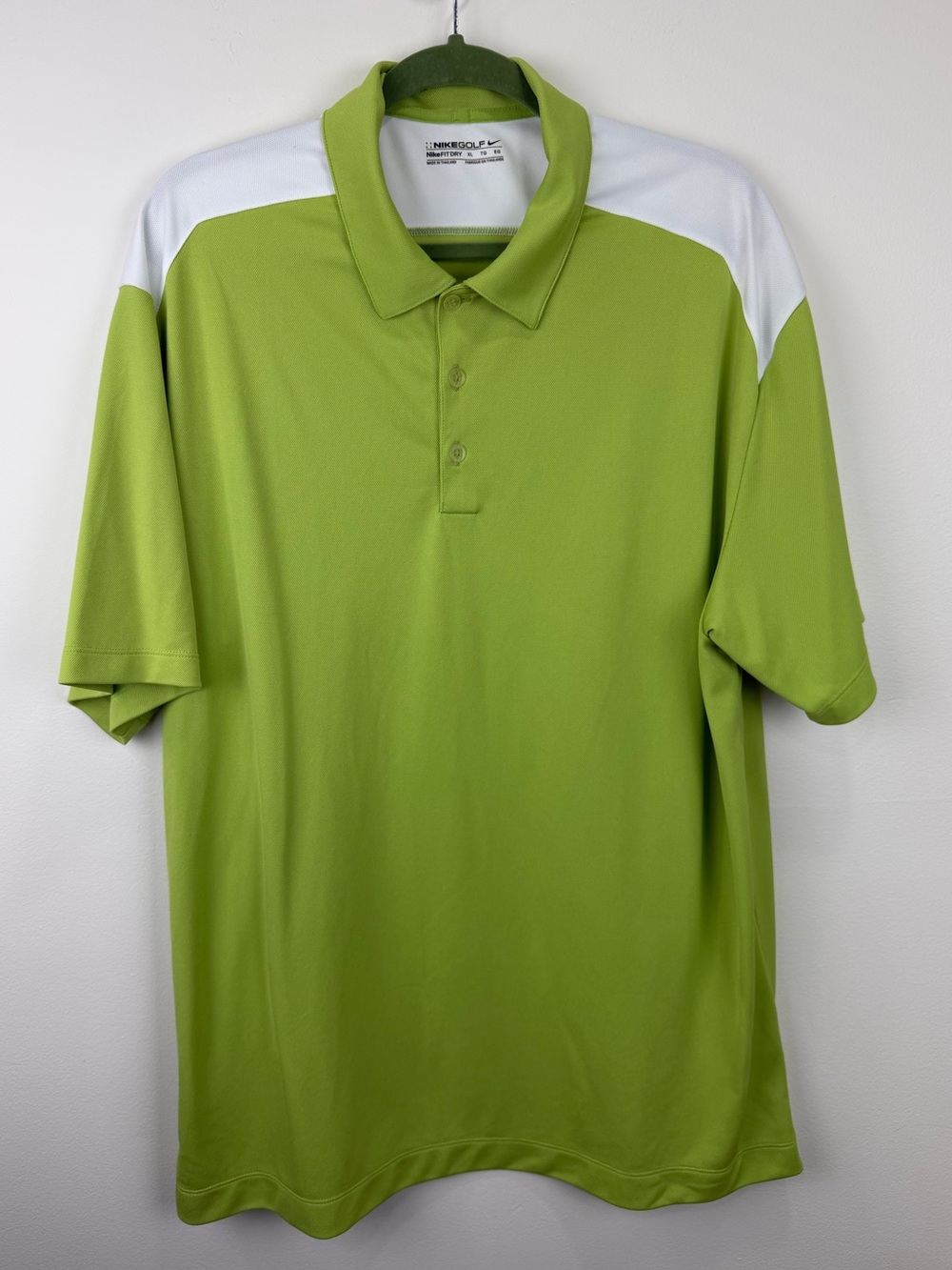 Nike Golf Dri-FIT Colorblock Polo Shirt Lime Green White Men’s XL